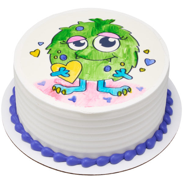 Paintable Love Monster Valentine's Day Edible Cake Image PhotoCake®