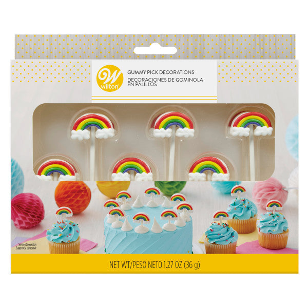 Wilton Rainbow Gummy Pick Decorations, 12-Count