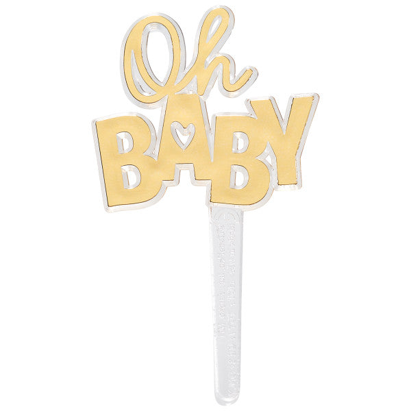 Oh Baby Shower Foil gold Cake Cupcake Rings - 12ct per order
