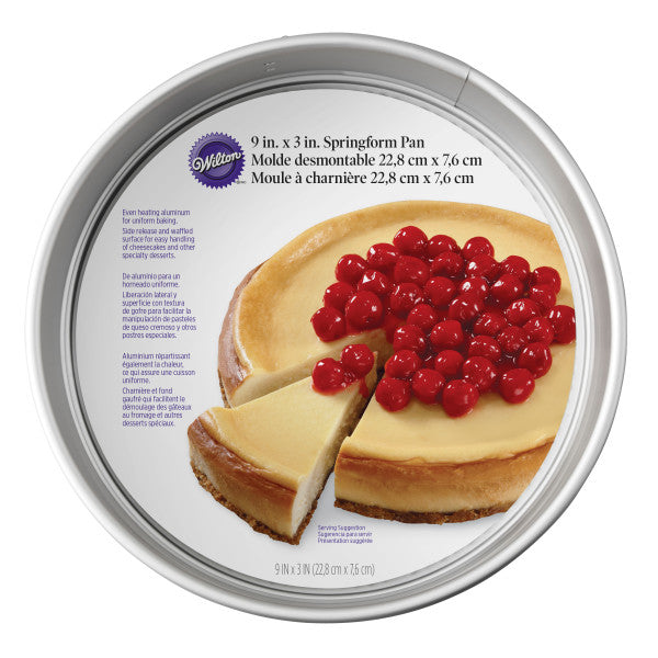 Wilton Aluminum Springform Pan, 9-Inch Round Pan for Cheesecakes and Pizza