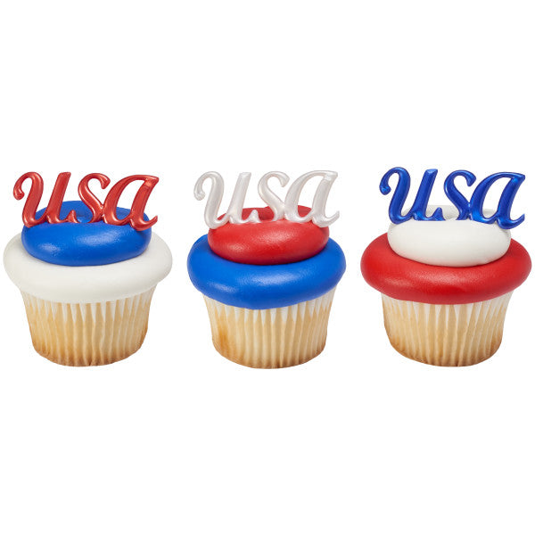 USA Independence Day Script Cupcake Layon themed Cupcake Cake Decorating 12 set