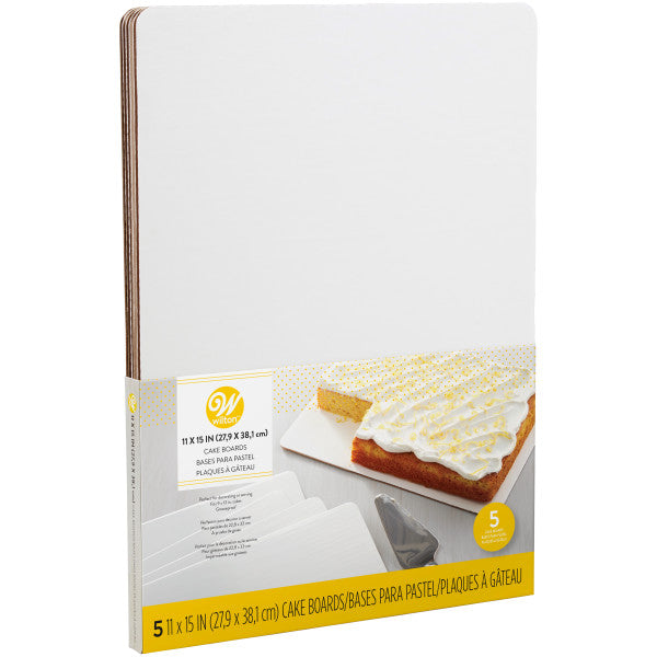 Wilton 11 x 15-Inch White Cake Boards, 5-Count