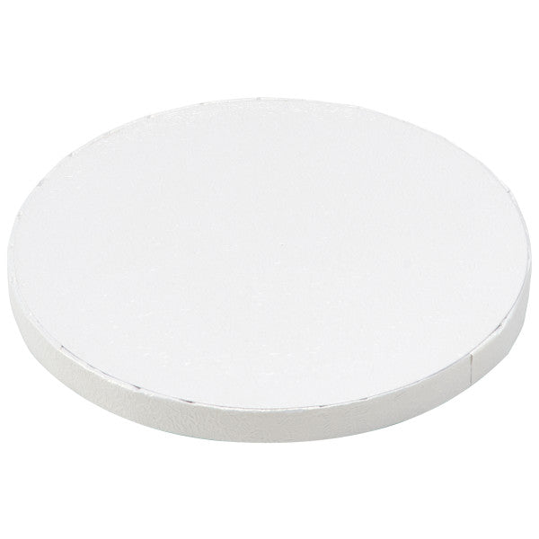 6" Round White Foil Cake Board Drum
