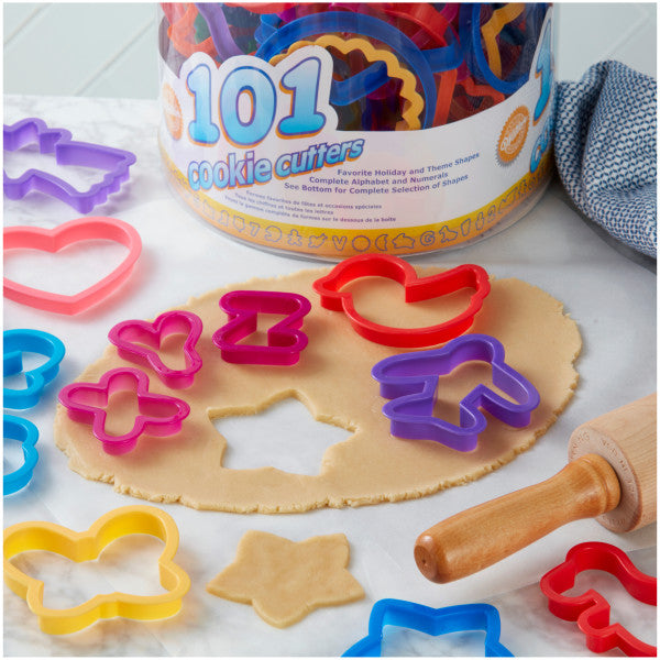 Wilton Alphabet, Numbers and Holiday Plastic Cookie Cutters, 101-Piece Set