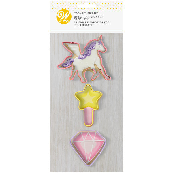 Wilton Unicorn, Magic Wand and Diamond Cookie Cutters, 3-Piece Set