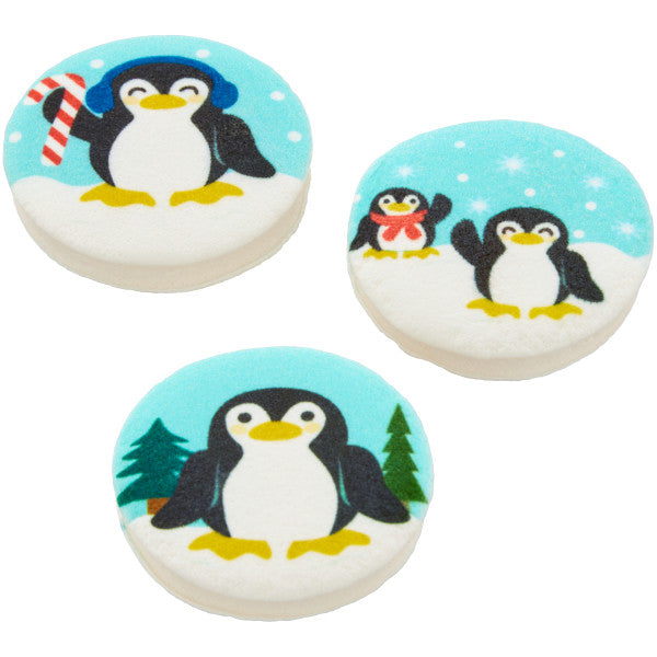 Wilton Marshmallow Edible Hot Cocoa Penguin Drink Toppers, 1.48 oz., 3-Count