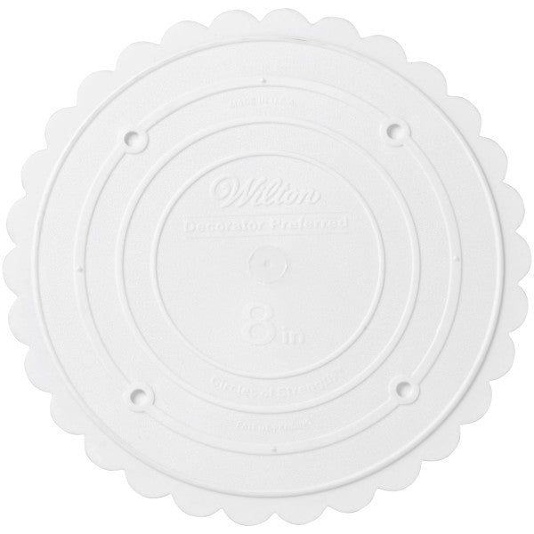 Wilton White Scalloped Edge Separator Plate, 8-Inch