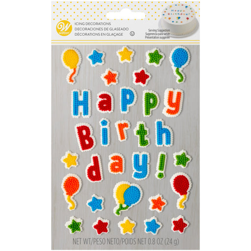 Wilton Happy Birthday Letters and Numbers Icing Decorations
