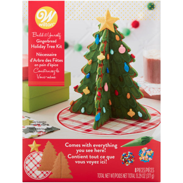 Wilton Ready to Build Gingerbread Christmas Tree Kit, 8-Piece