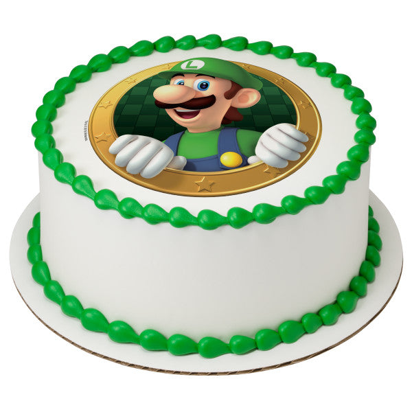 Super Mario Luigi Okie Dokie! Edible Cake Image PhotoCake