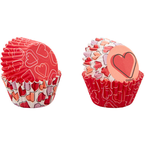 Wilton Red and Pink Hearts Valentine's Day Mini Cupcake Liners, 100-Count