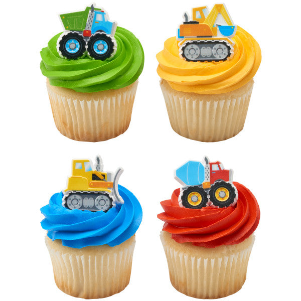 Construction trucks set Cake Cupcake Rings - 12ct per order