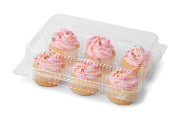 Wilton 6-Cavity Clear Disposable Cupcake Boxes, 4-Count