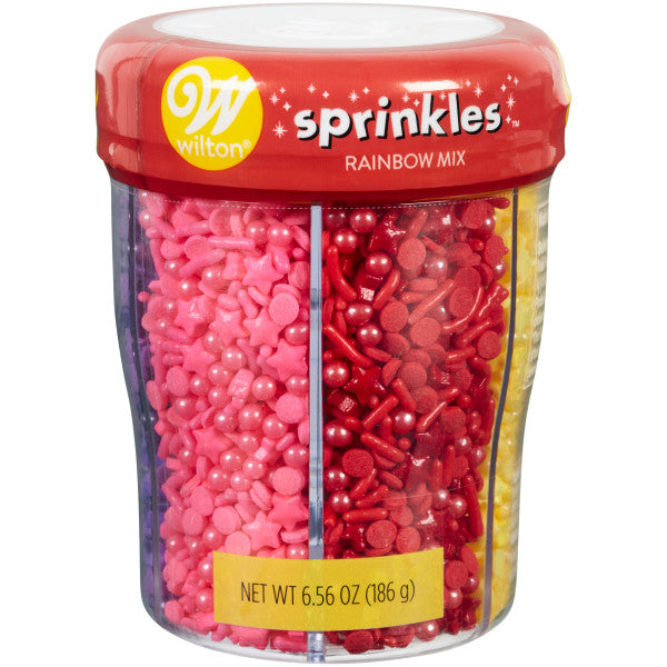 Wilton 6-Cell Rainbow Medley Sprinkles Mix with Turning Lid, 6.56 oz.