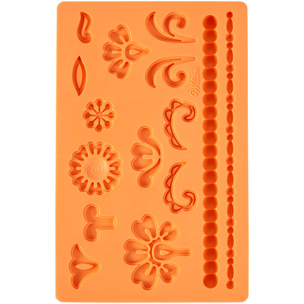 Wilton Damask Fondant and Gum Paste Silicone Mold, 15-Cavity