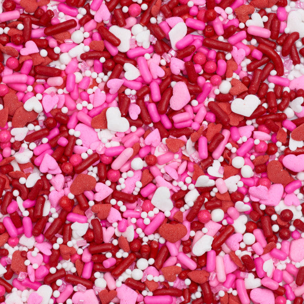 Valentine Fusion Mix 27 oz Container of Sprinkle Mix Pearls Quins Hearts