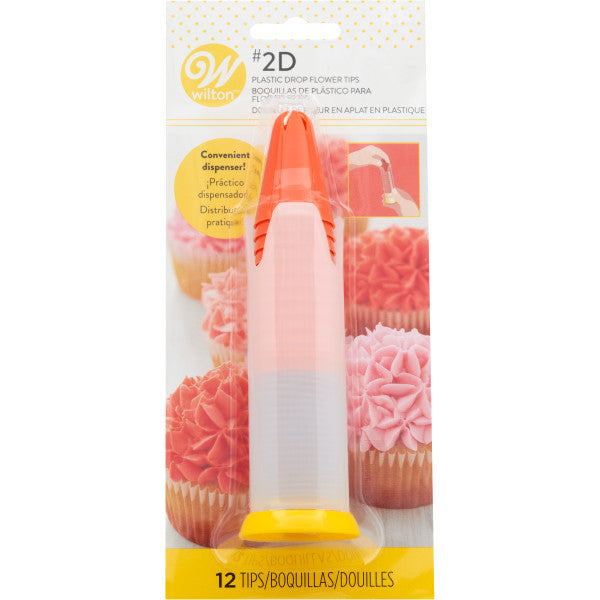 Wilton Pop-Up Piping Tip Dispenser with 12 Disposable Piping Tips, Tip 2D