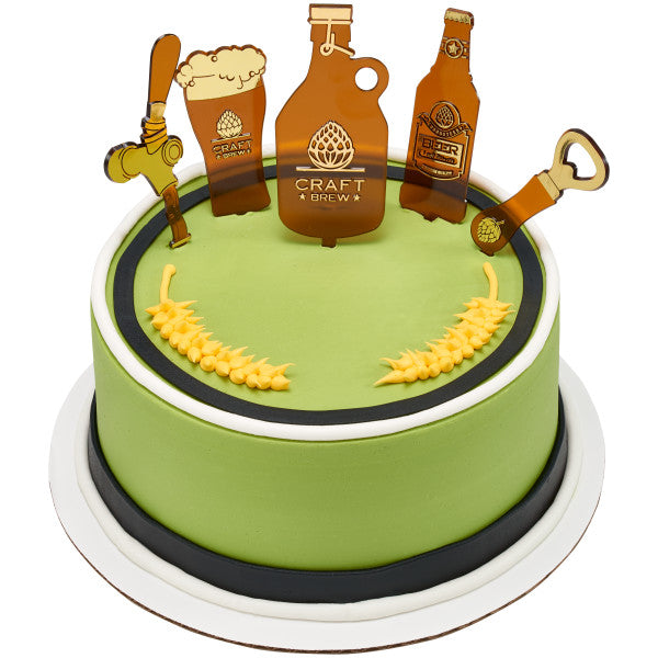 Craft Brew Bourbon Beer Tap Bottle Opener Glass Jug Set Cake Kit