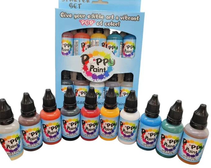 Poppy Paint 10Pc Starter Set Kit - Each bottle 30 ml (1 fl oz)