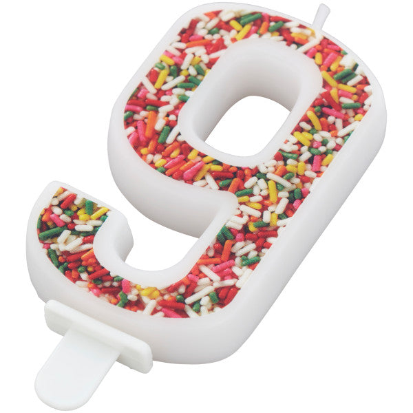 Wilton Sprinkle on the Birthday Fun Number 9 Birthday Candle