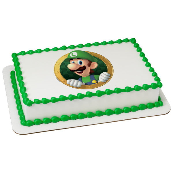 Super Mario Luigi Okie Dokie! Edible Cake Image PhotoCake