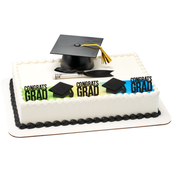 Graduation Diploma with Black Ribbon Layon Cake