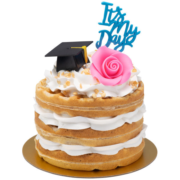 Graduation 3D Hat Cupcake Cake Pics - set of 12