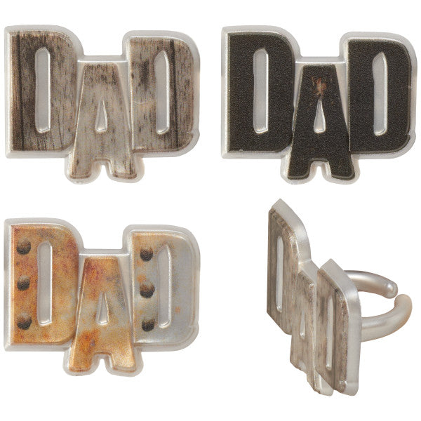 Fathers Day Metals Dad Cupcake Cake Decorating Rings 12 set