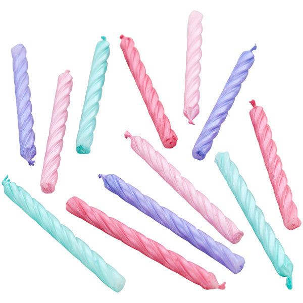 Wilton Teal, Pink and Purple Metallic Birthday Candles, 12-Count