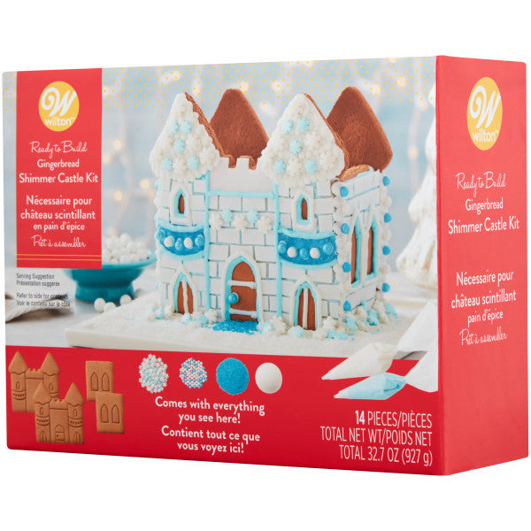 Wilton Ready to Build Gingerbread Shimmer Castle Kit, 14-Piece