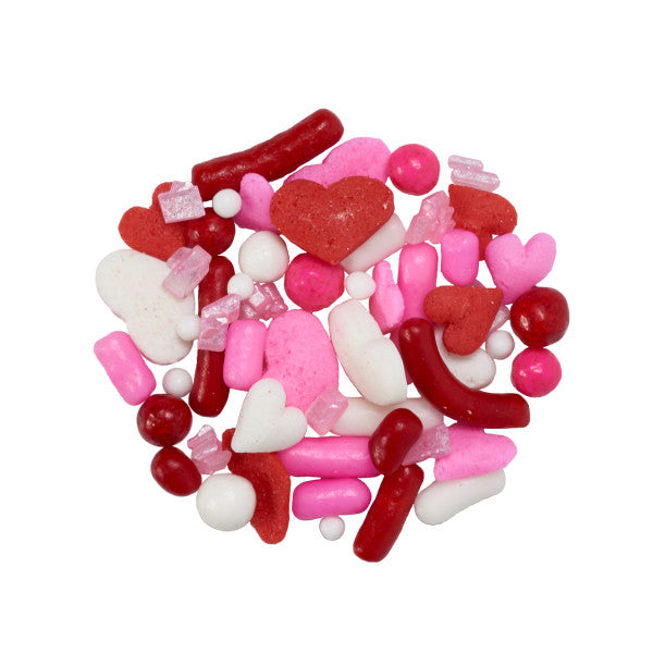 Valentine Fusion Mix 27 oz Container of Sprinkle Mix Pearls Quins Hearts