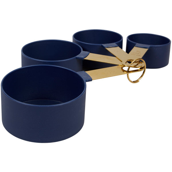 Navy & Gold Nesting Measuring Cups with Snap-On Ring, 4-Count - Wilton