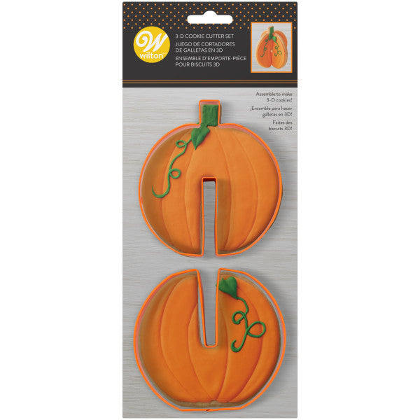 Wilton 3-D Pumpkin Fall Cookie Cutter Set, 2-Piece