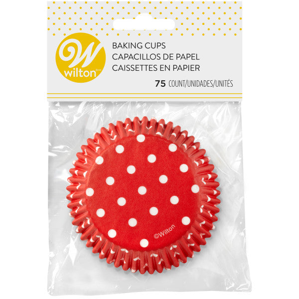 Wilton Red with White Polka Dots Cupcake Liners, 75-Count