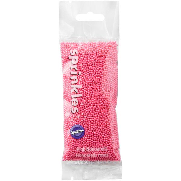 Wilton Pink Nonpareils Sprinkles Pouch, 1.4 oz.
