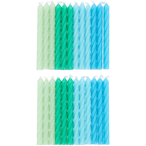 Wilton Green and Blue Ombre Birthday Candles, 24-Count