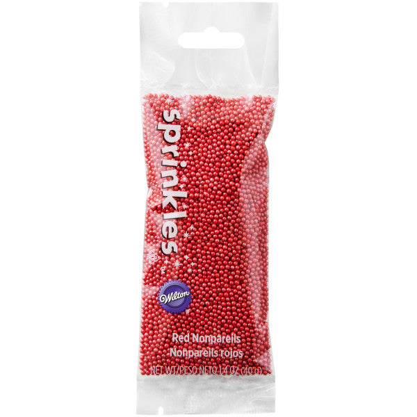 Wilton Red Nonpareils Sprinkles Pouch, 1.4 oz.