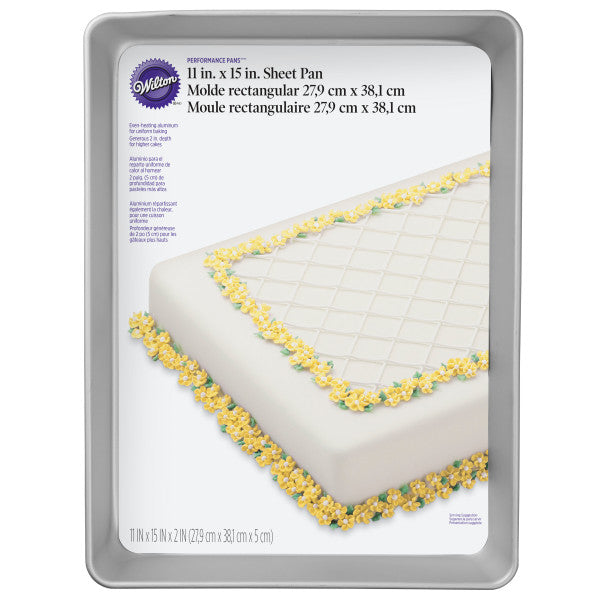 Wilton Performance Pans Aluminum Medium Sheet Cake Pan, 11 x 15Inch