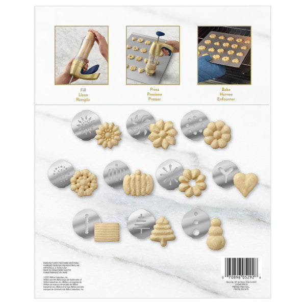 Wilton Blue and Gold Cookie Press Set, 11-Piece