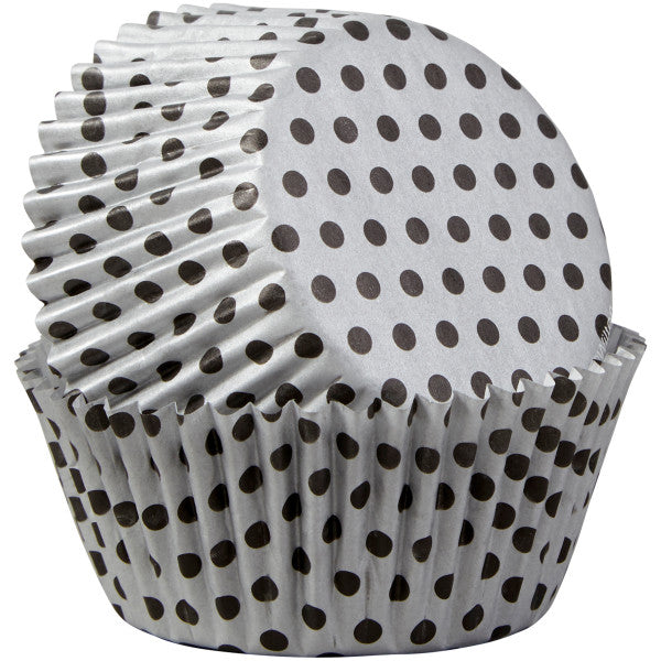 Wilton Silver and Black Dots Cupcake Liners, 50-Count