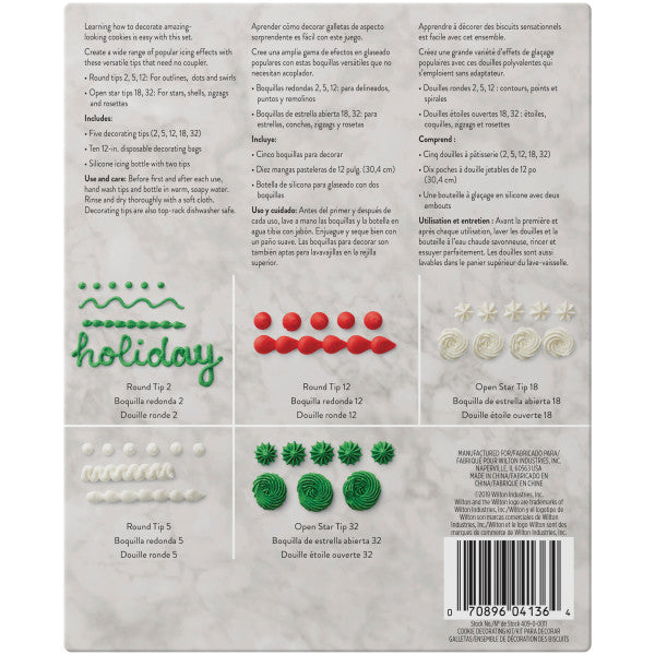 Wilton Christmas Cookie Bottle and Tips Decorating Set, 18-Piece Set
