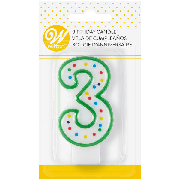 Wilton Green Number 3 Birthday Candle