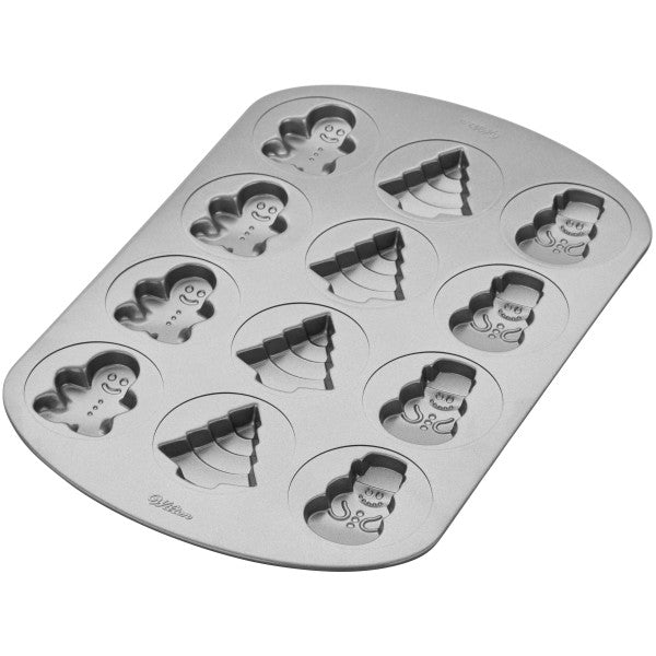 Wilton Treats Made Simple Holiday Shapes Cookie Pan, 12-Cavity 