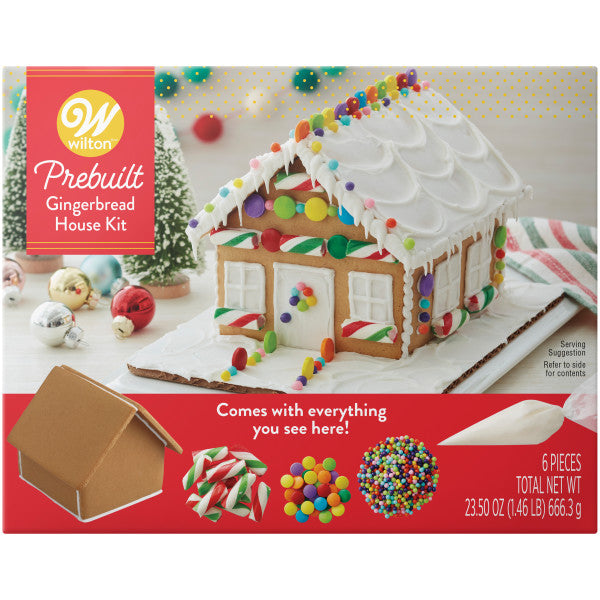 Wilton PreBuilt Christmas Gingerbread House Kit, 6Piece — Cake and