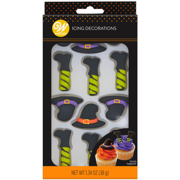 Wilton Witch Hat and Legs Royal Icing Decorations, 12-Count