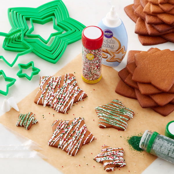 Wilton Christmas Tree Gingerbread Cookie Cutter Kit, 15-Piece 3D