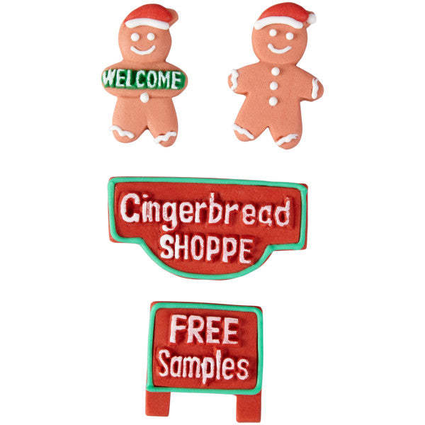 Wilton Gingerbread Men and Holiday Signs Candy Decorations, 4-Count
