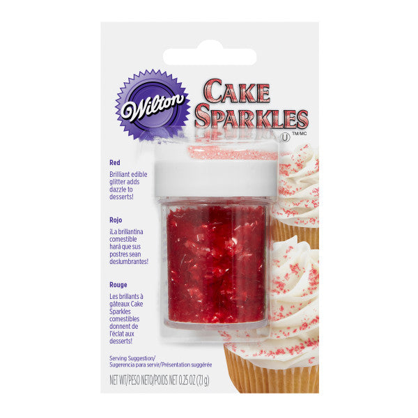 Wilton Red Cake Sparkles - 0.25 oz bottle