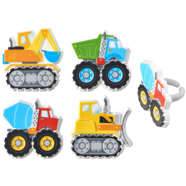 Construction trucks set Cake Cupcake Rings - 12ct per order