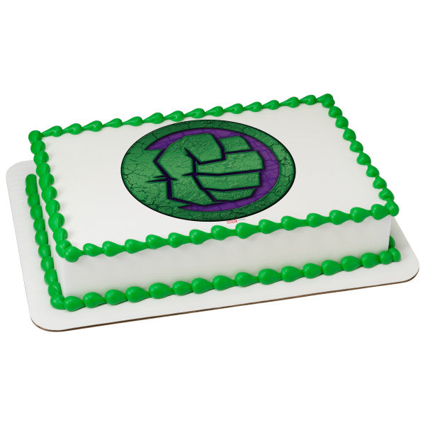 Marvel Avengers Hulk Icon Edible Cake Image PhotoCake